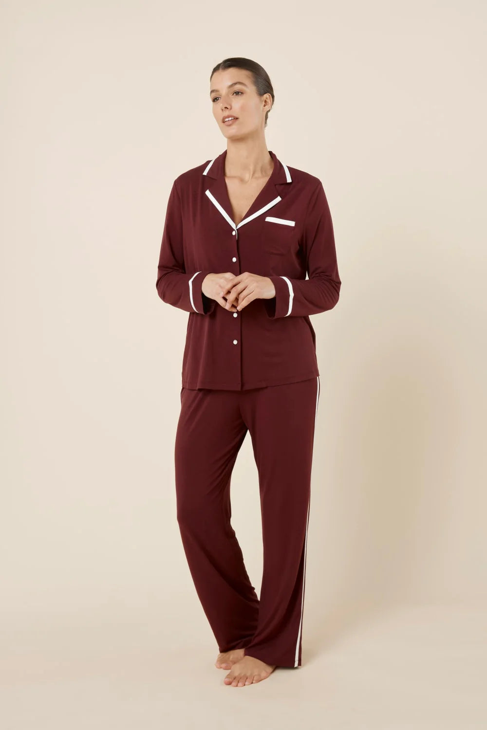 Grace Burgundy Bamboo Pj Set