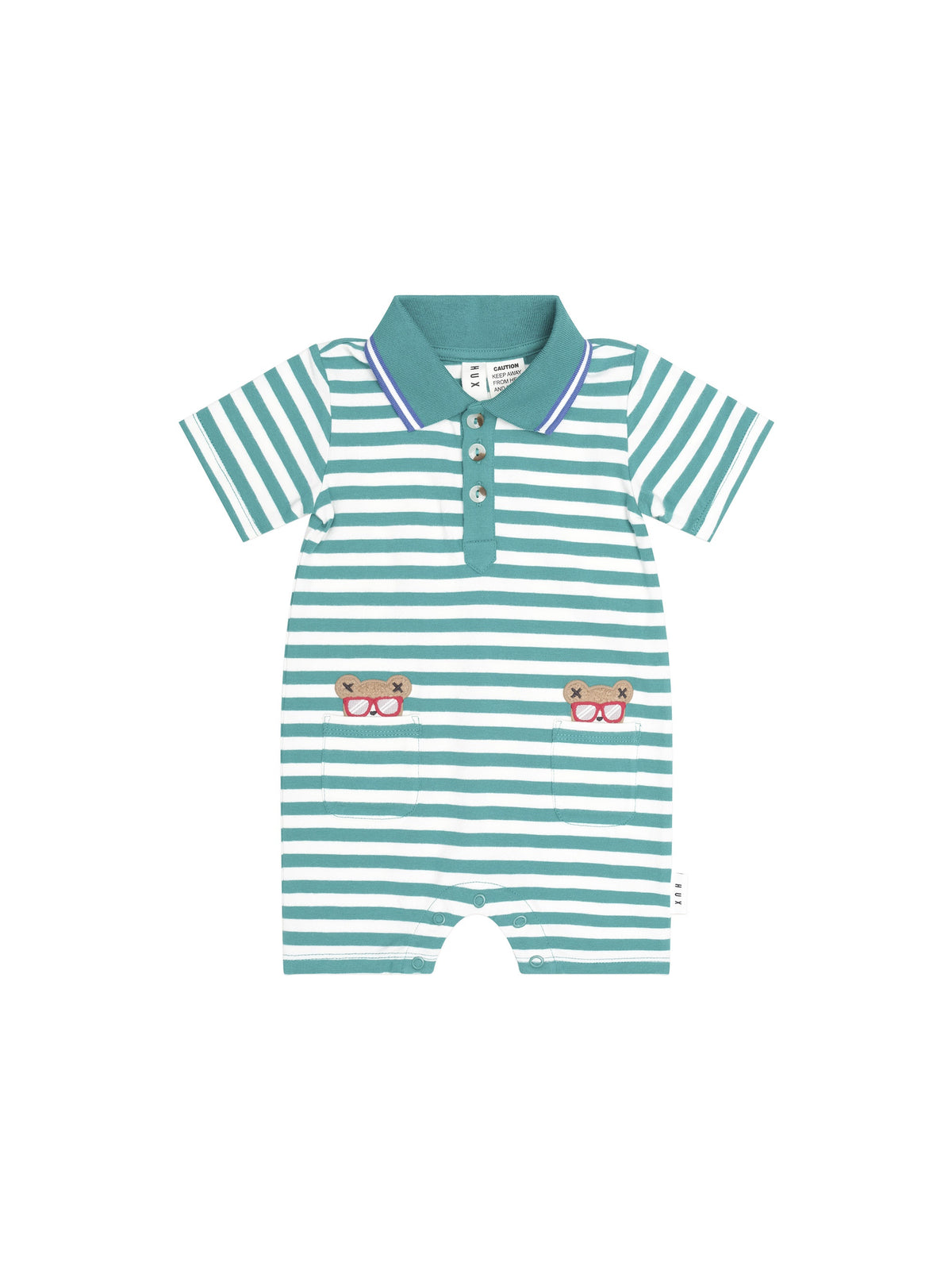 Green Stripe Vacay Hux Romper