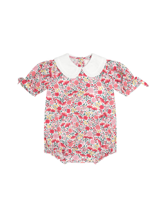 Festive Floral Frill Collar Bubble Romper
