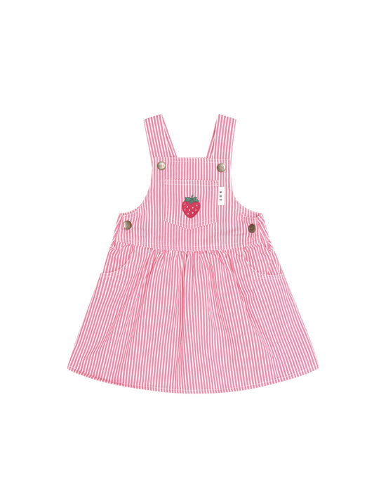 Strawberry Emb Stripe Pinafore