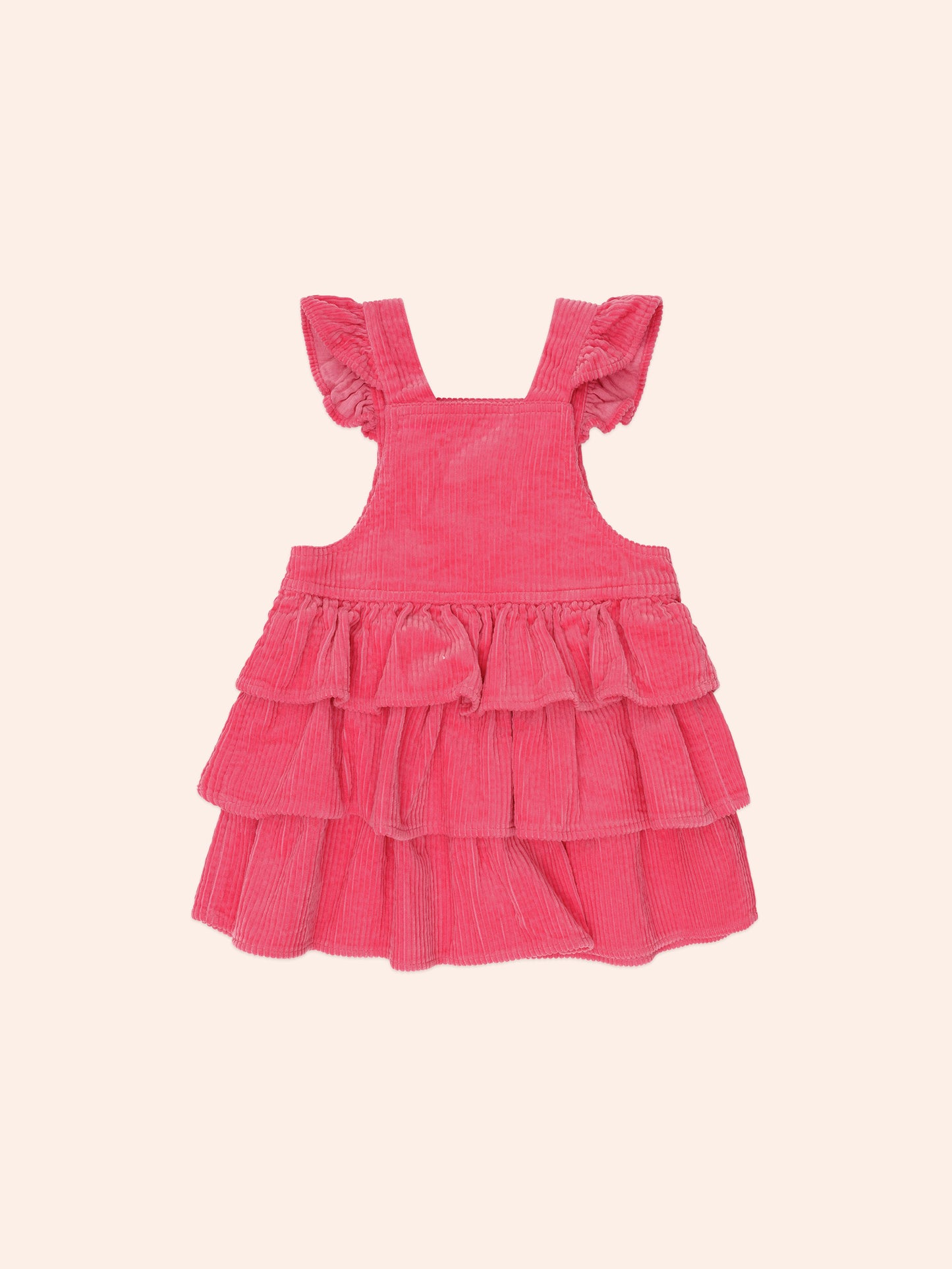 Classic Tiered Cord Pinafore Cherry