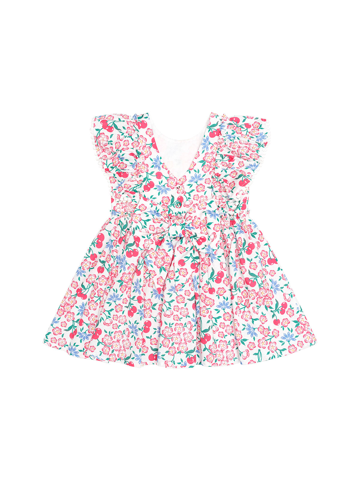 Tropical Floral Bow Back Dress