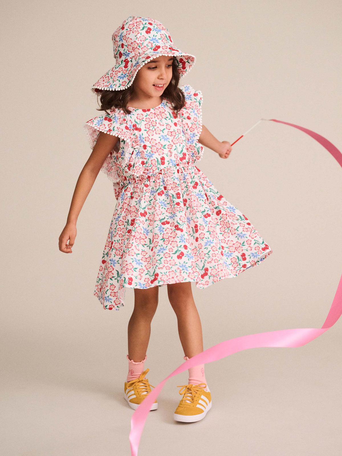 Tropical Floral Bow Back Dress
