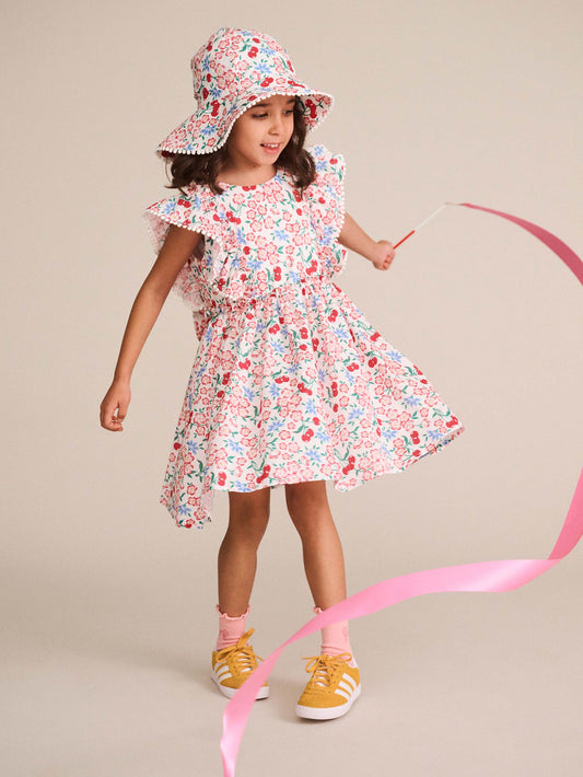 Tropical Floral Bow Back Dress