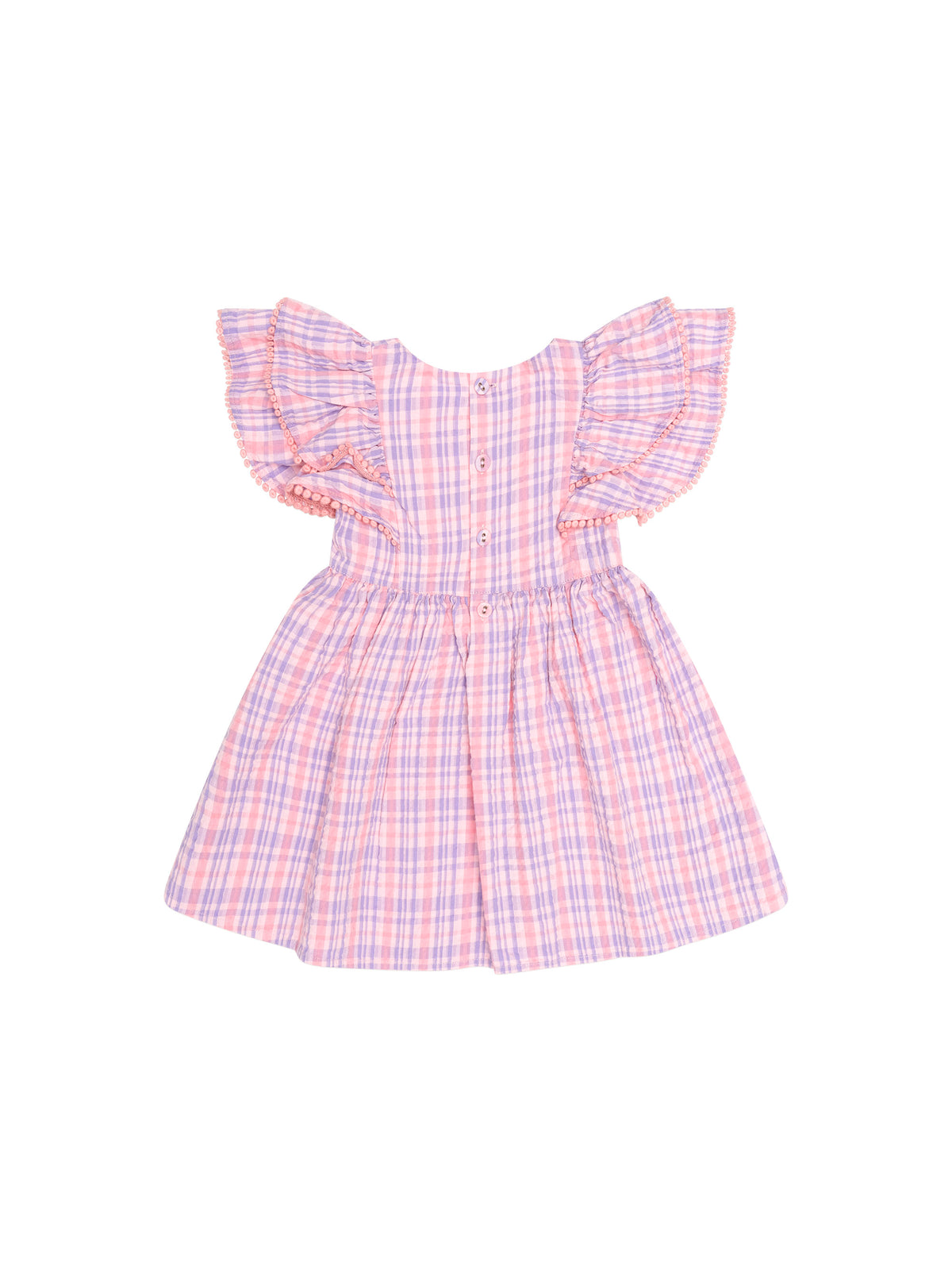Floral Emb Tropical Check Dress