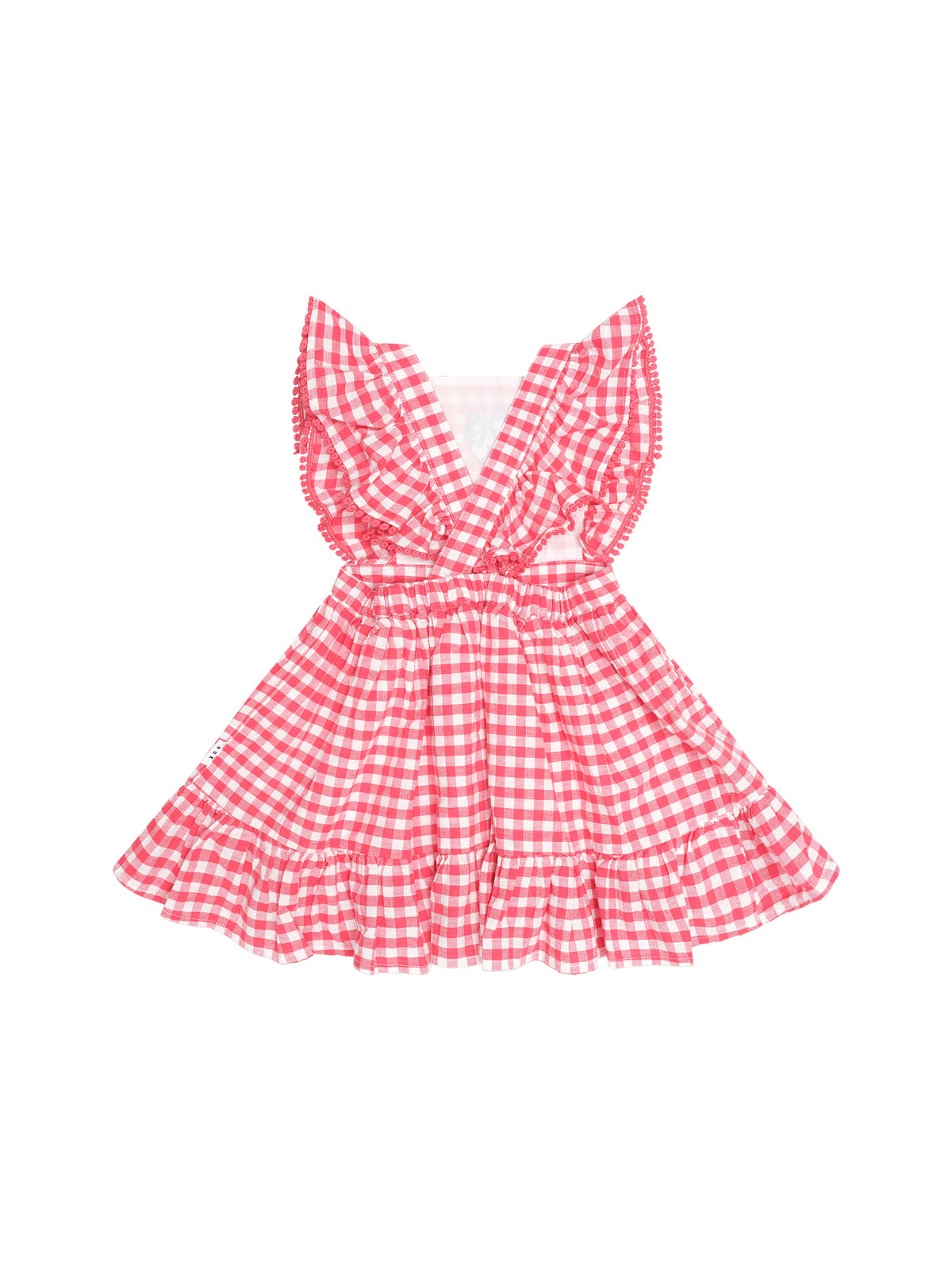 Cherry Bow Gingham Pinafore