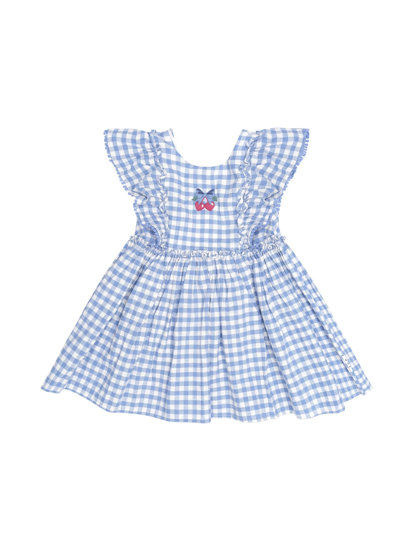 Dusty Blue Gingham Bow Dress