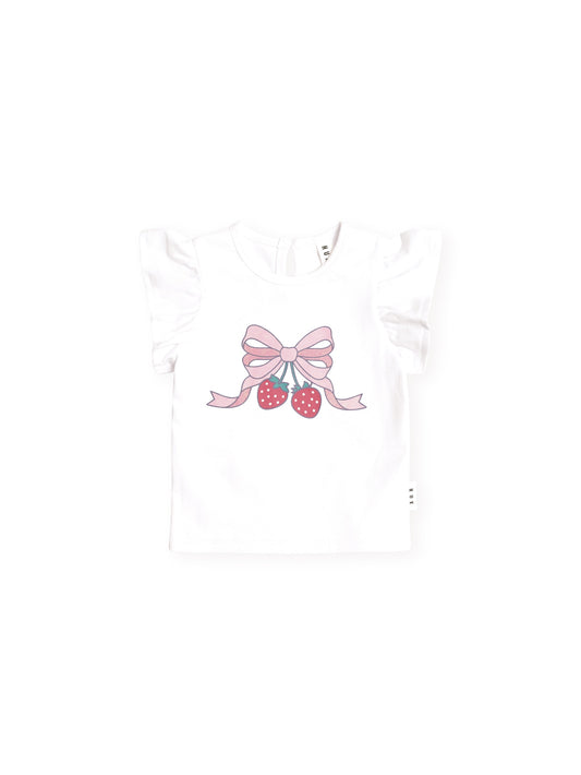 Strawberry Bow Frill Tee