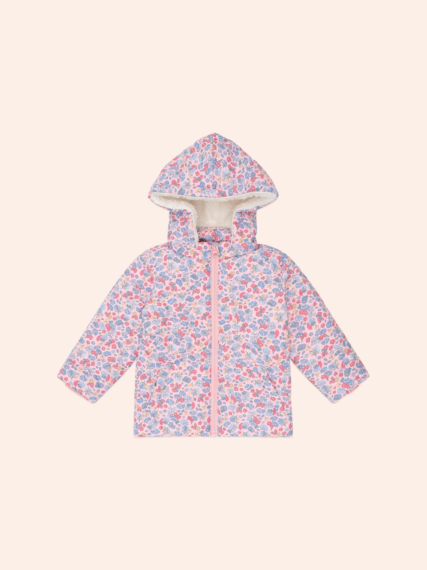 Heart Floral Quilted Puffer Jacket