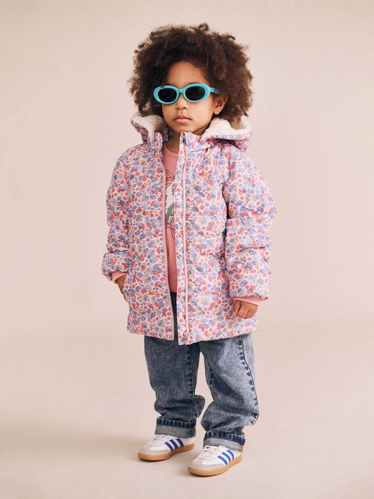 Heart Floral Quilted Puffer Jacket