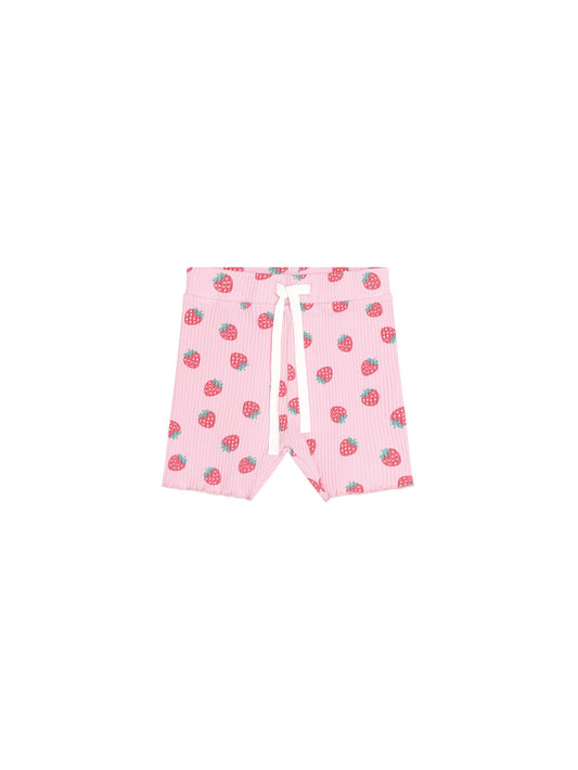 Strawberry Print Rib Bike Short