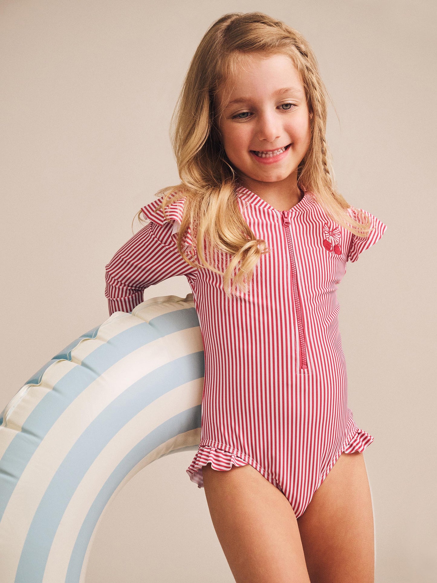 Frill Swimsuit Cherry Pie Stripe