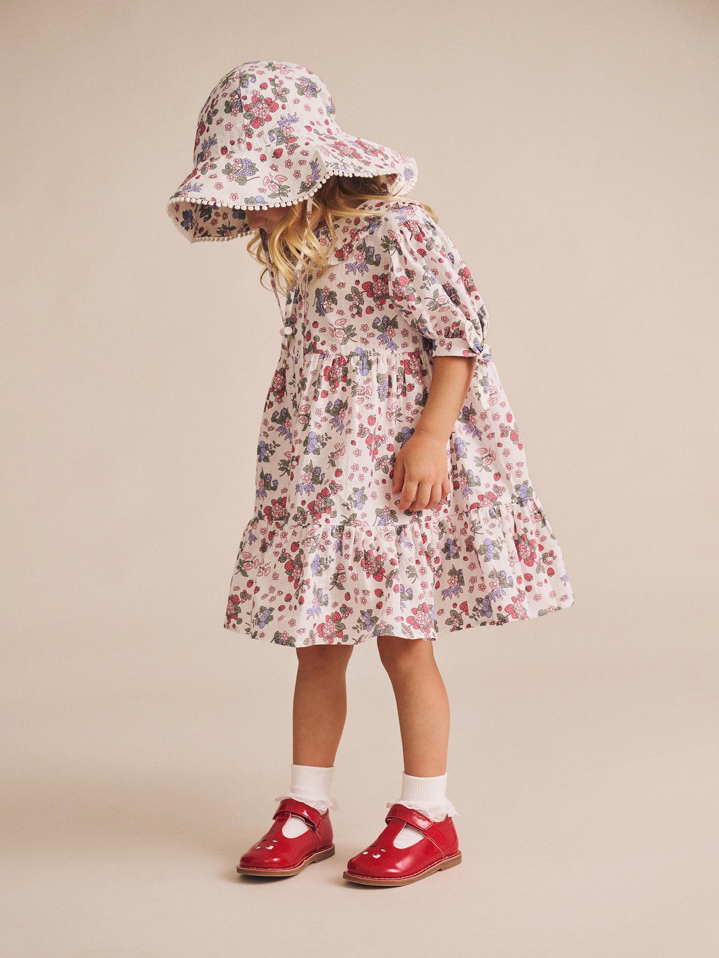 Strawberry Garden Tiered Smock Dress