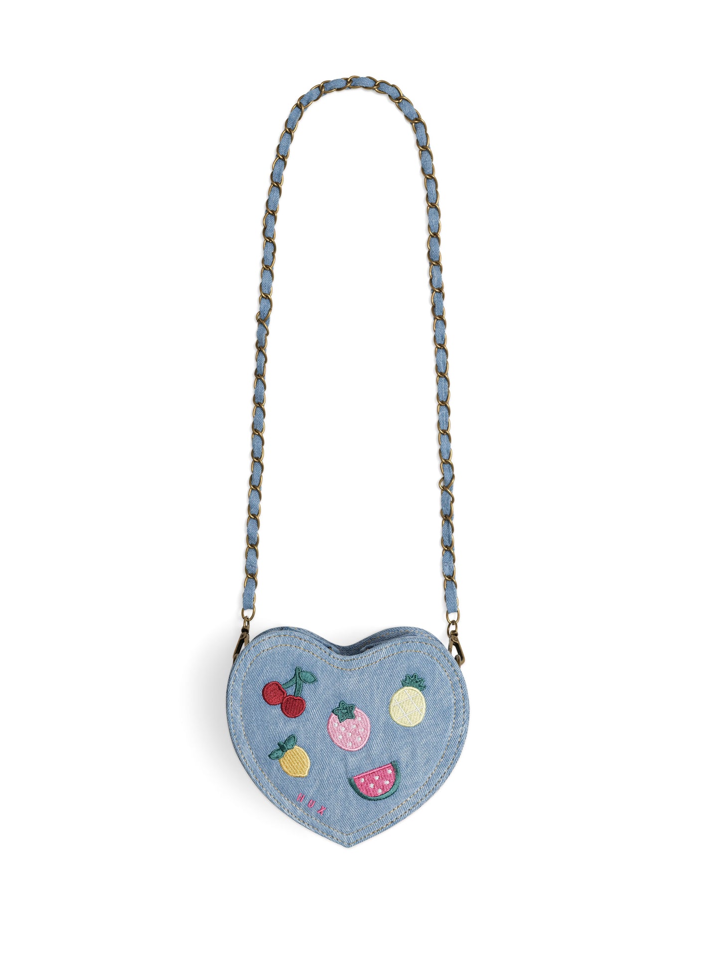 Heart Fruit Denim Shoulder Bag