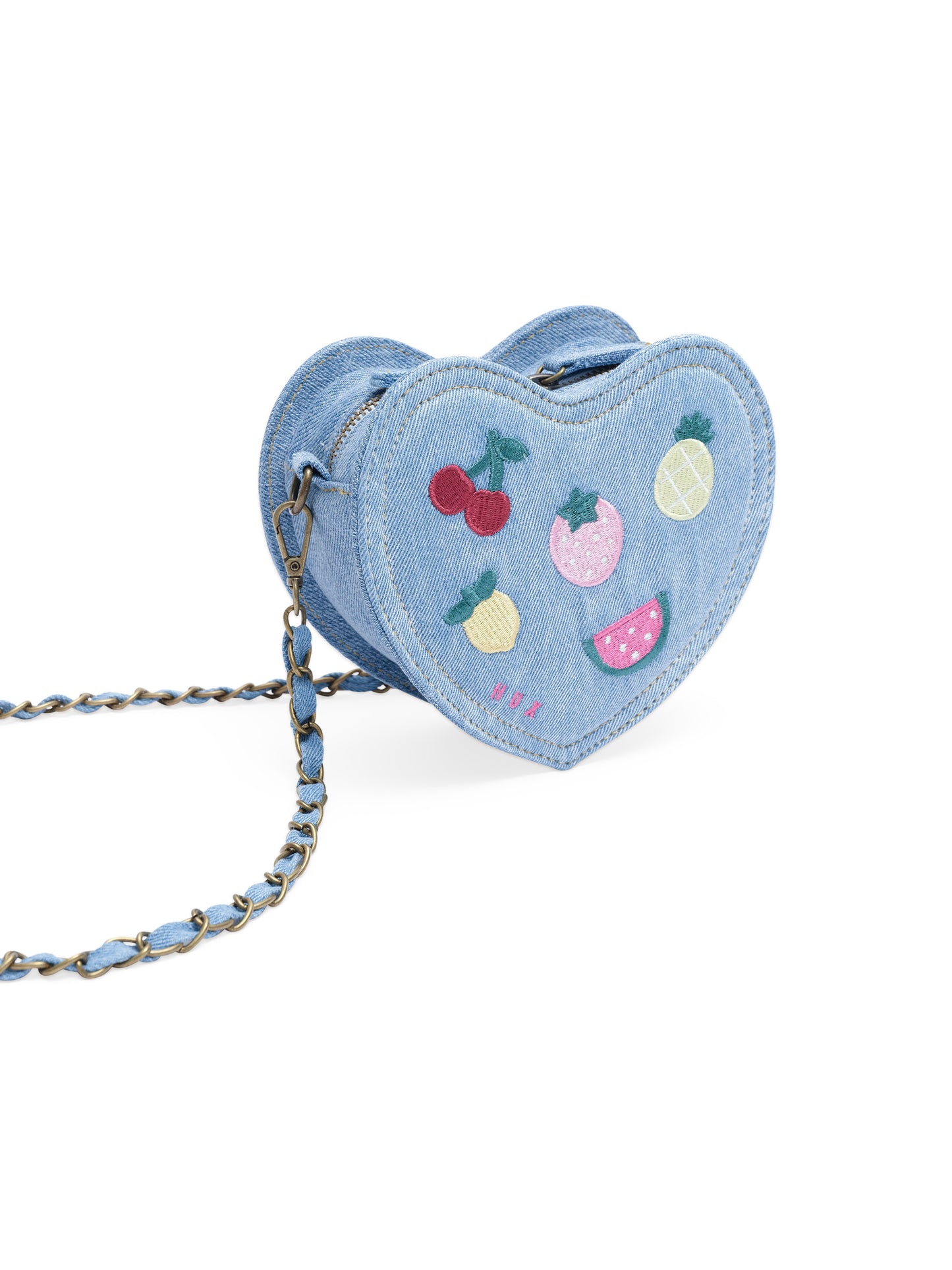 Heart Fruit Denim Shoulder Bag