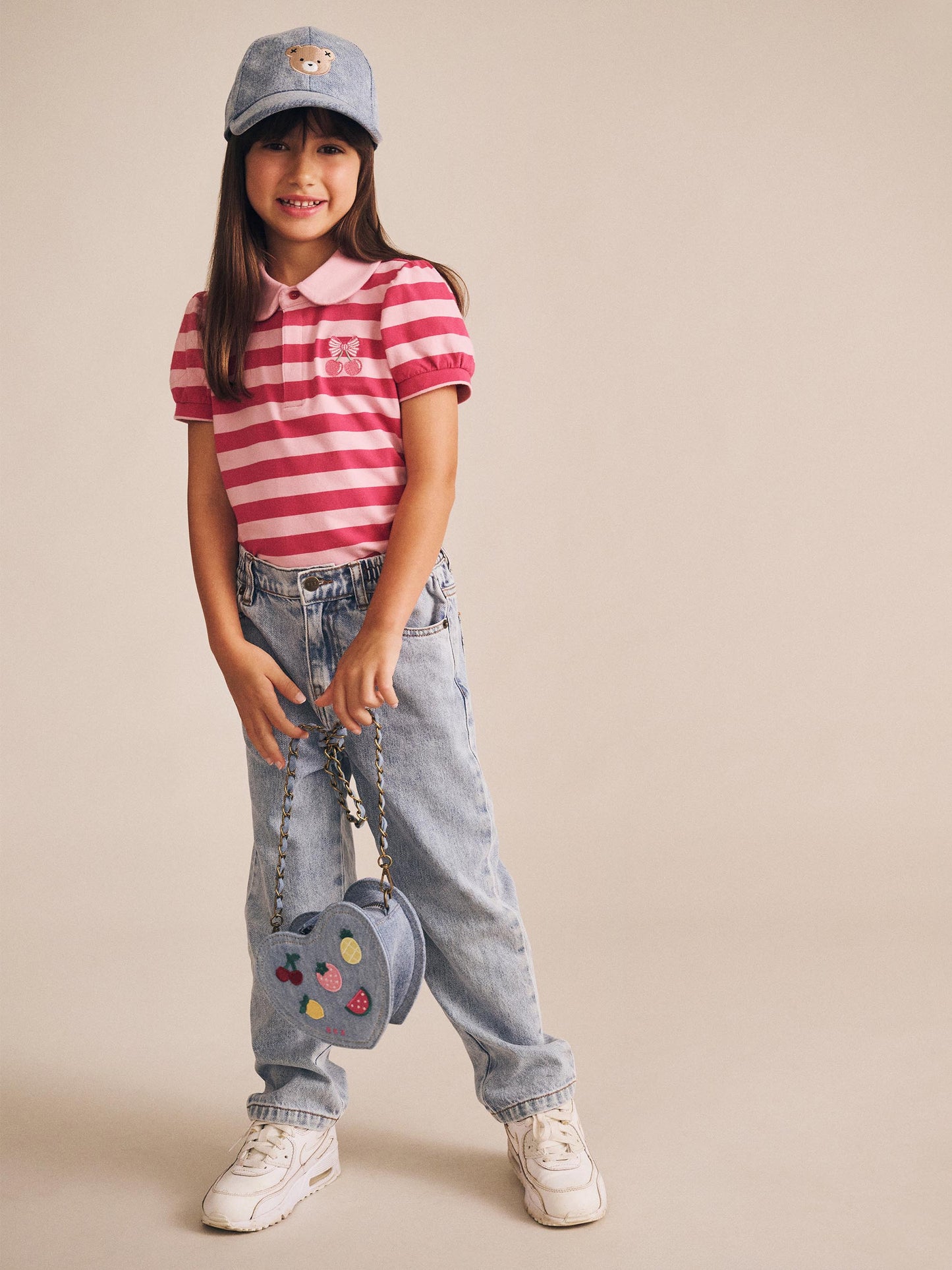 Heart Fruit Denim Shoulder Bag