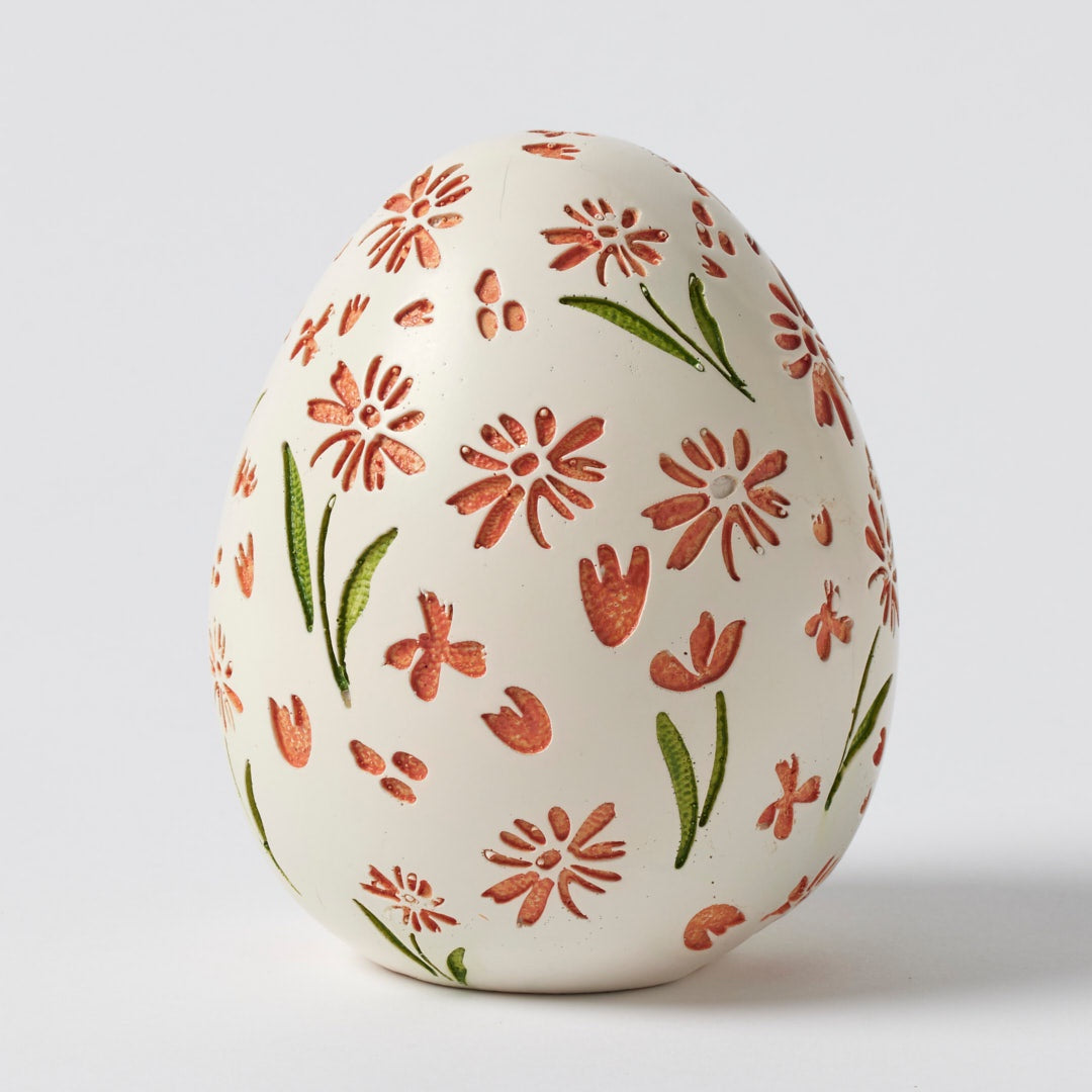 Floral Egg Sculpture Russet