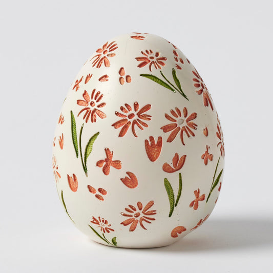 Floral Egg Sculpture Russet