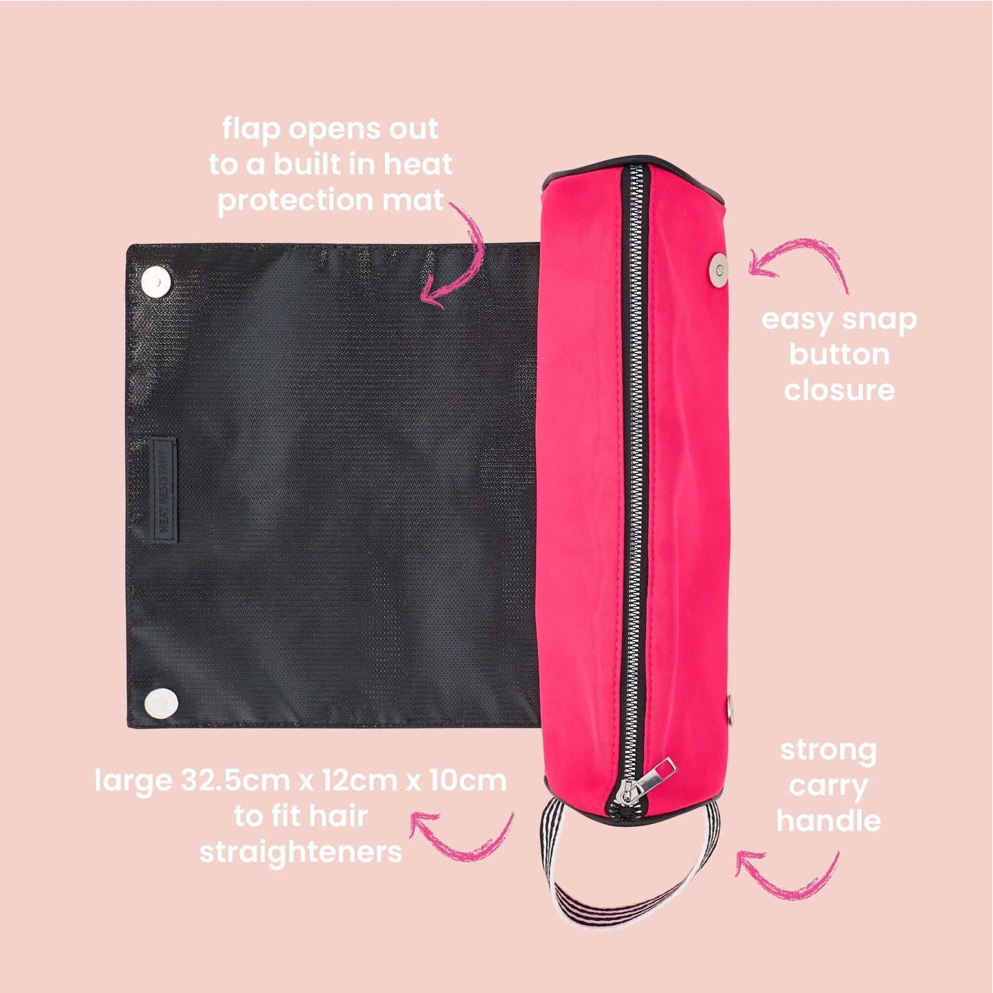 Hair Straightener Travel Pouch Pink At Hype