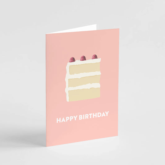Happy Birthday Cake Pink Card