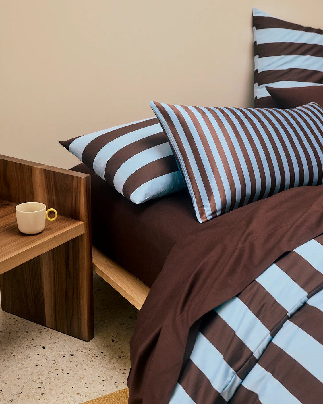 Silk Pillowcase Iced Chocolate Stripes
