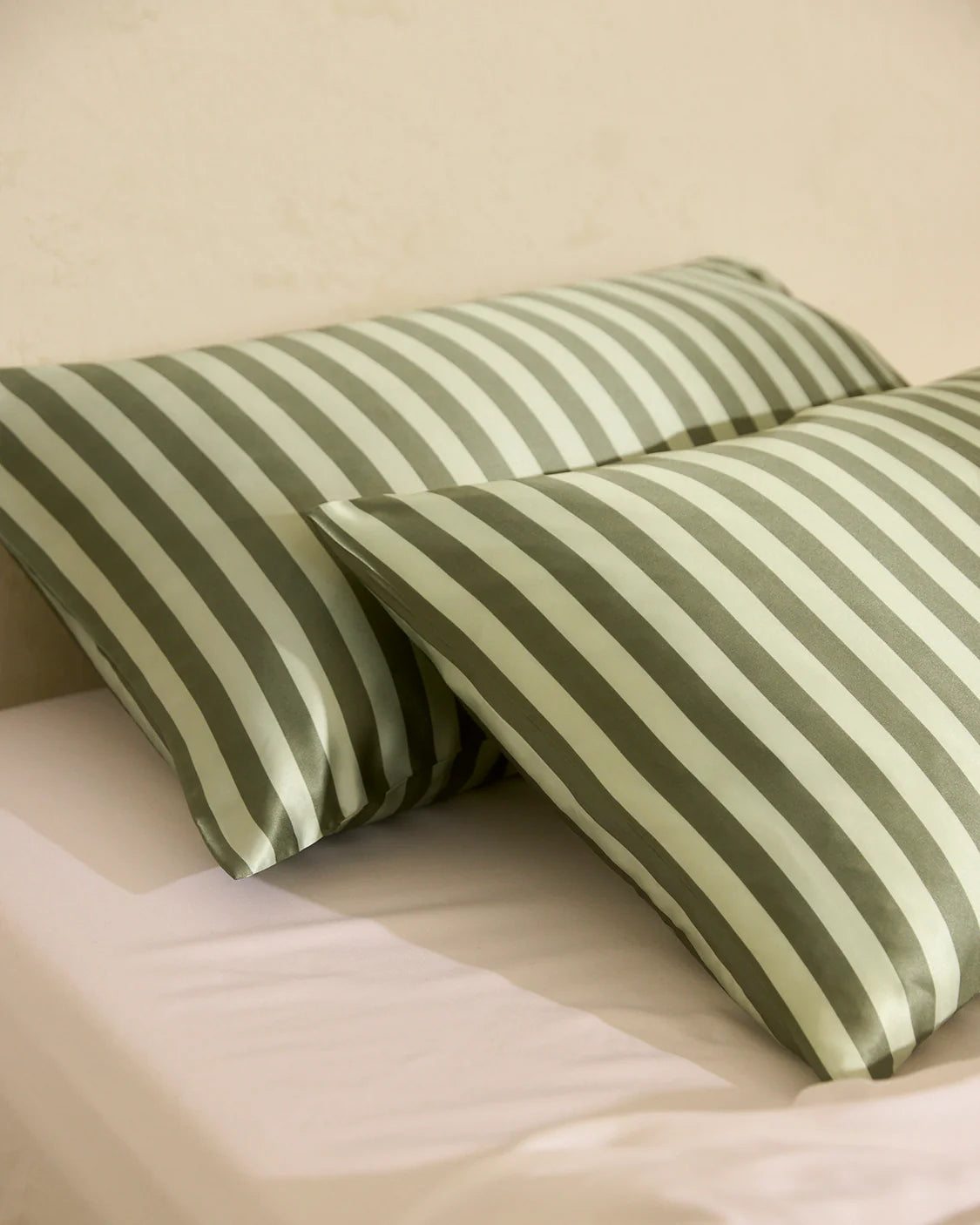 Silk Pillowcase Wasabi Stripes