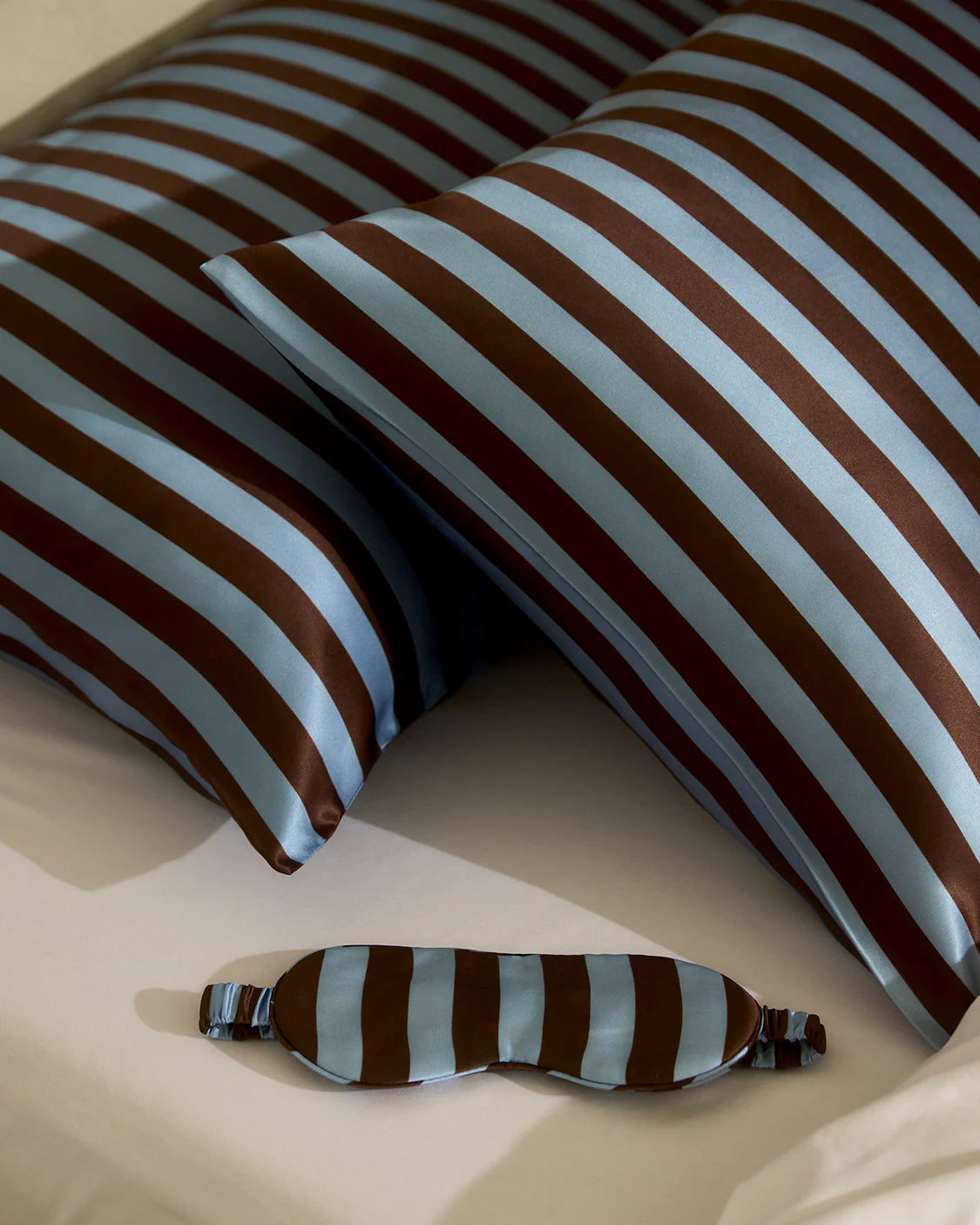 Silk Pillowcase Iced Chocolate Stripes