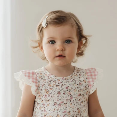 Baby Girls Knit Romper Petite Floral