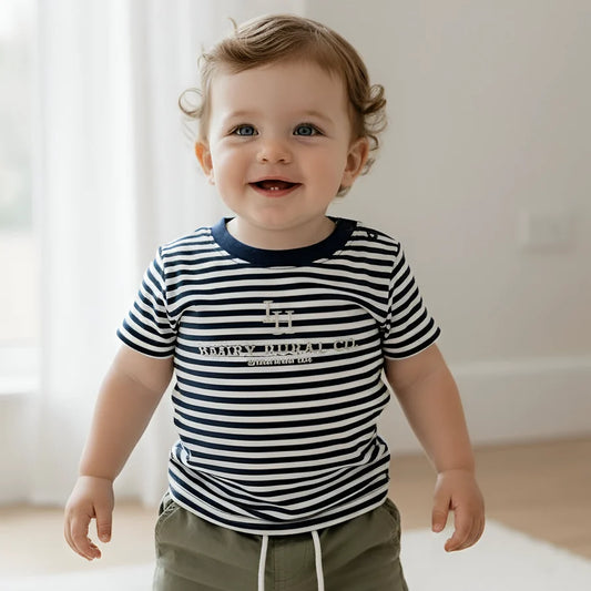 Baby Boys Henry Rural Co Tee Navy White Stripe