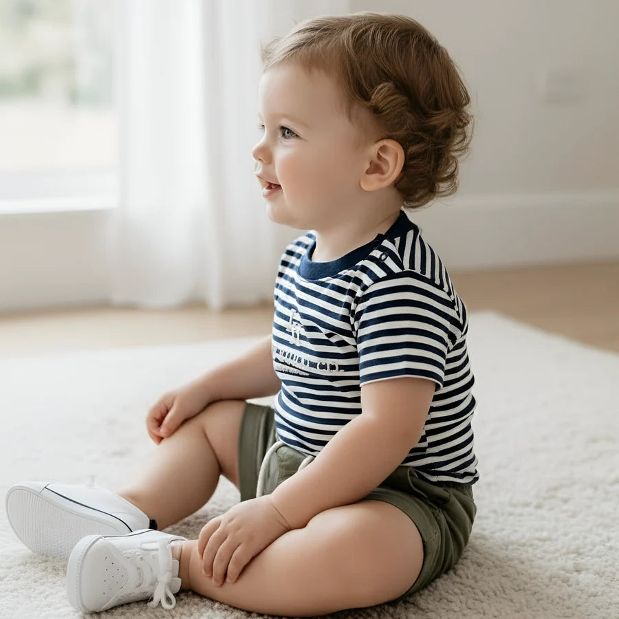Baby Boys Henry Rural Co Tee Navy White Stripe