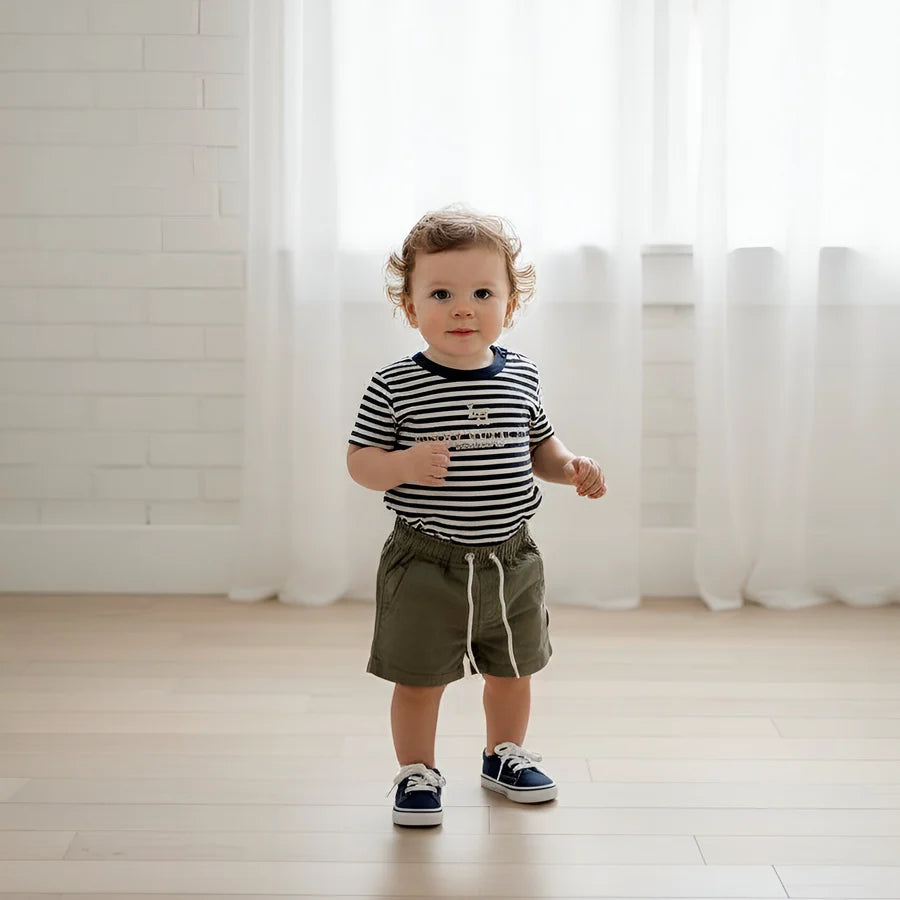 Baby Boys Henry Rural Co Tee Navy White Stripe