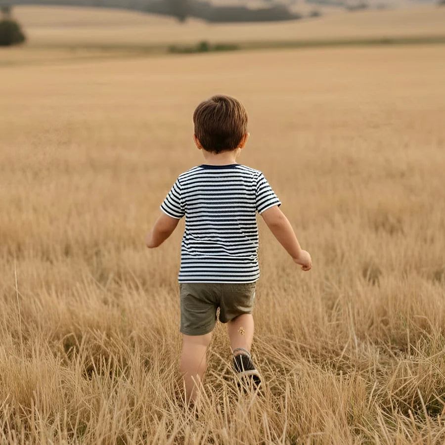 Boys Henry Rural Co Tee Navy White Stripe