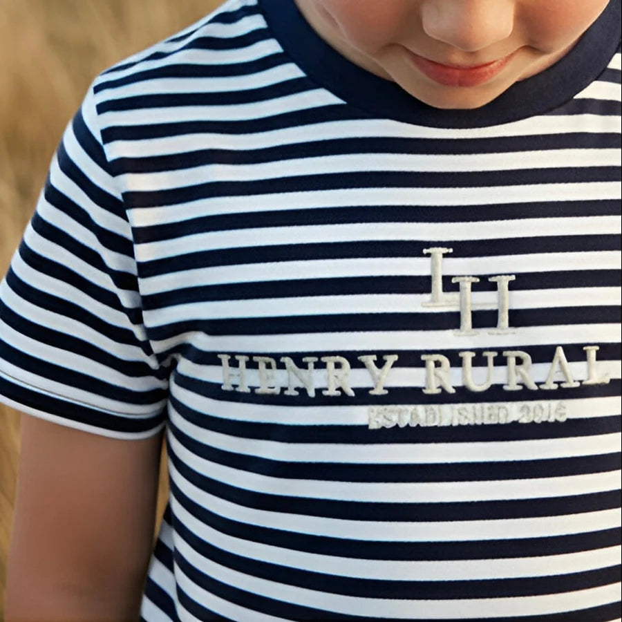 Boys Henry Rural Co Tee Navy White Stripe