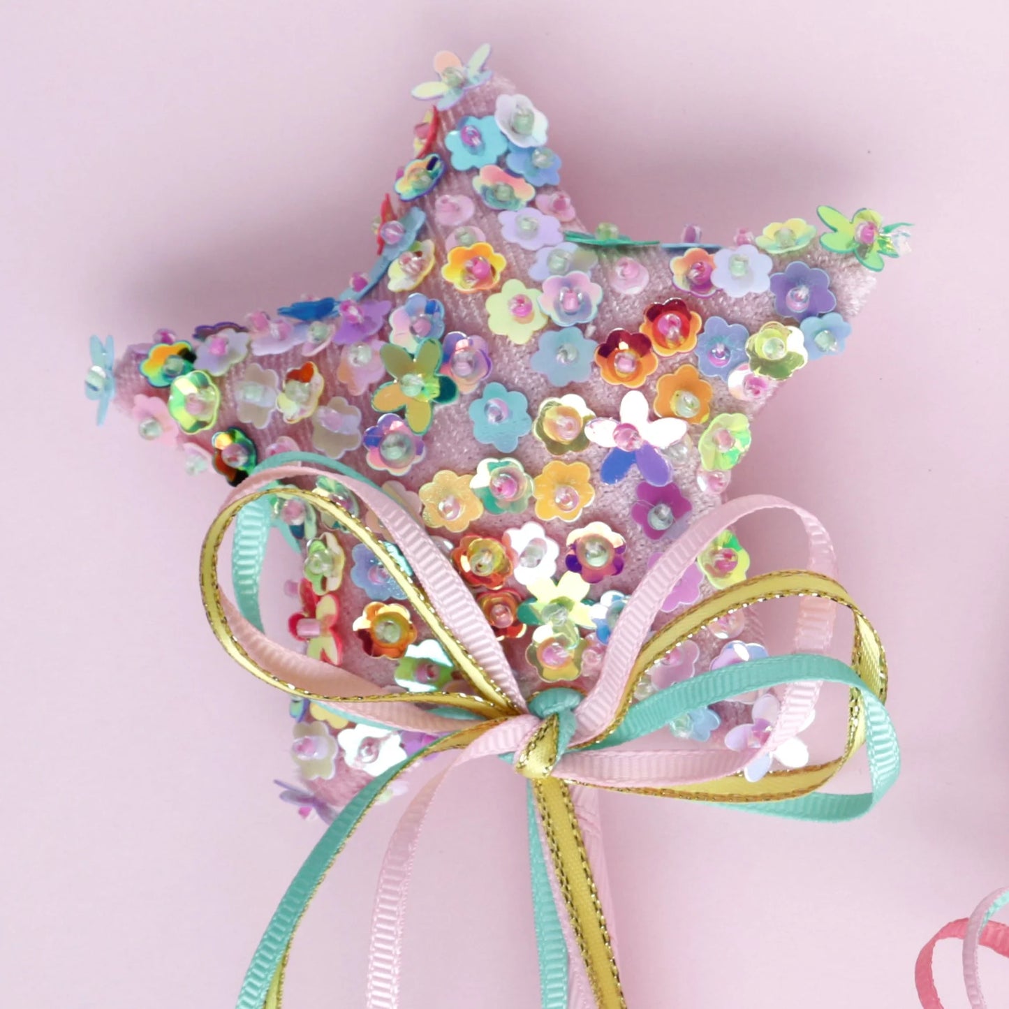 Floral Sequin Star Wand