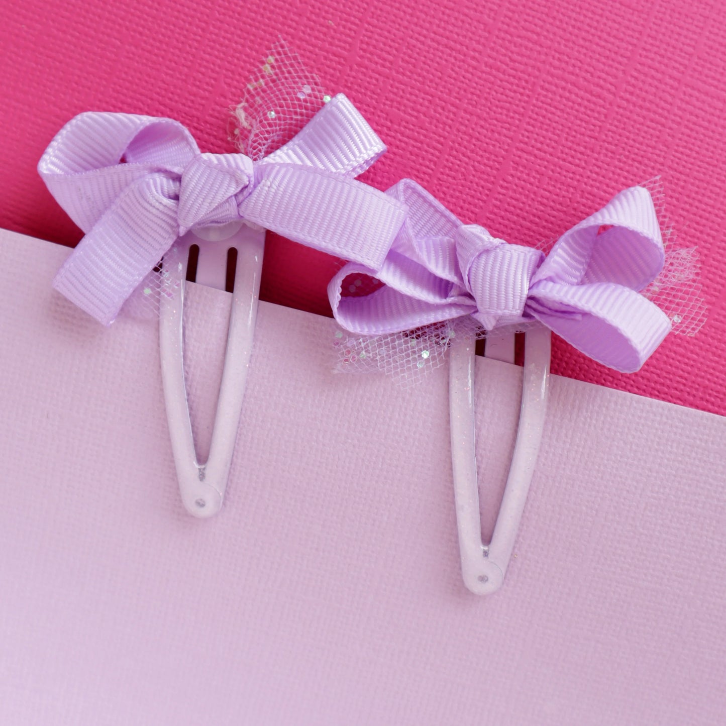 Lavender Mini Grosgrain Hair Clip 2pk