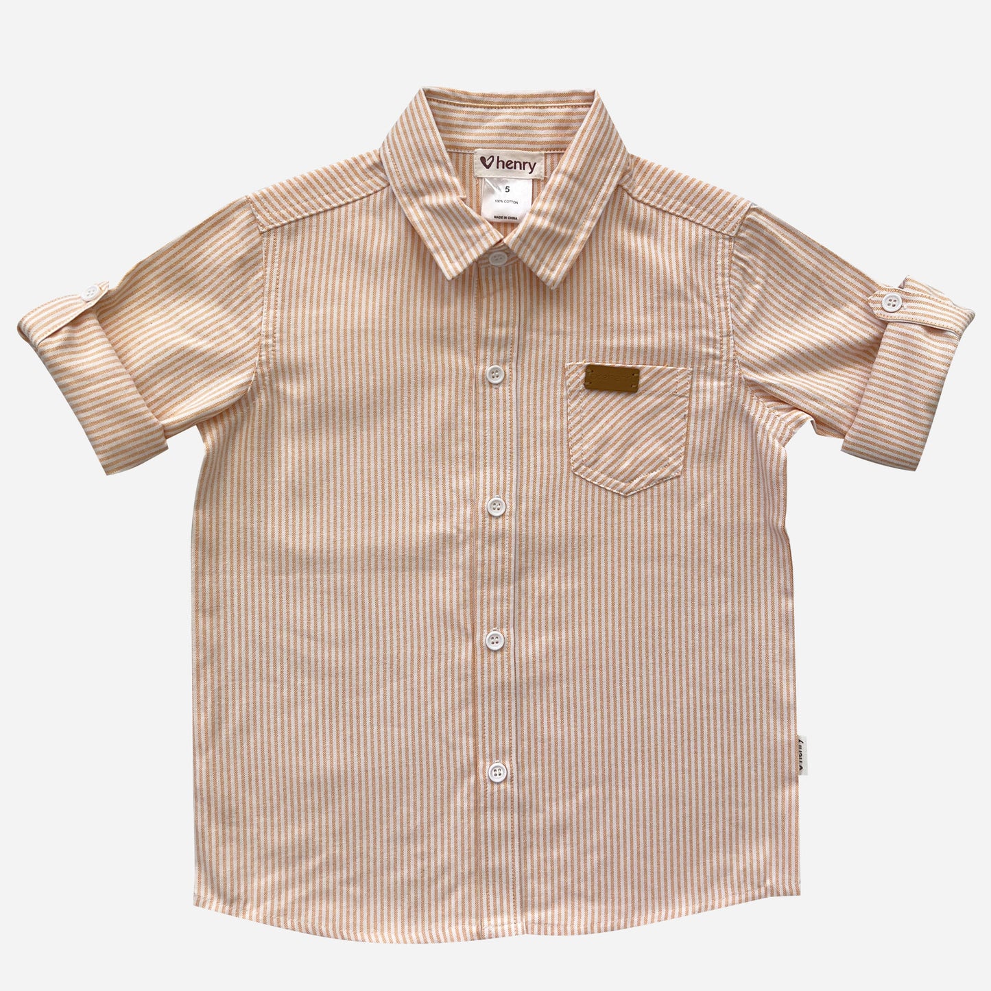 Boys Dress Shirt Tangerine Pinstripe