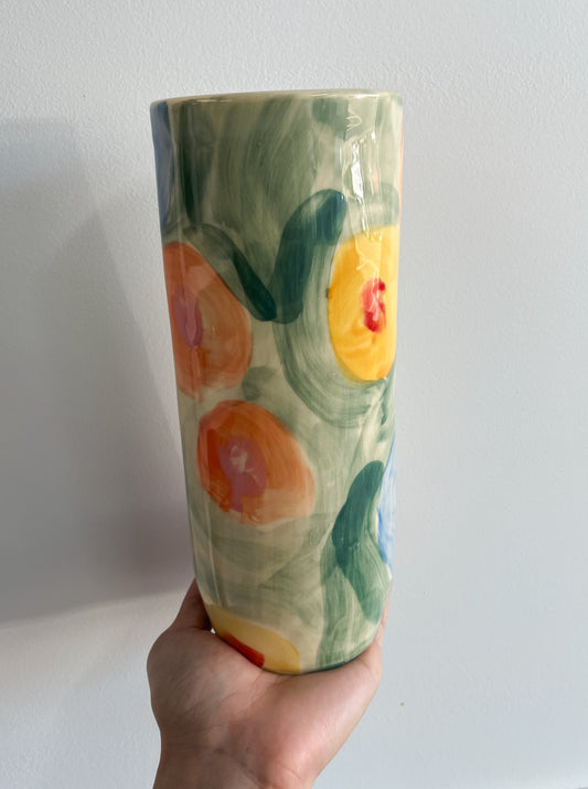 Large Vase Mulitcolour Floral 21cm