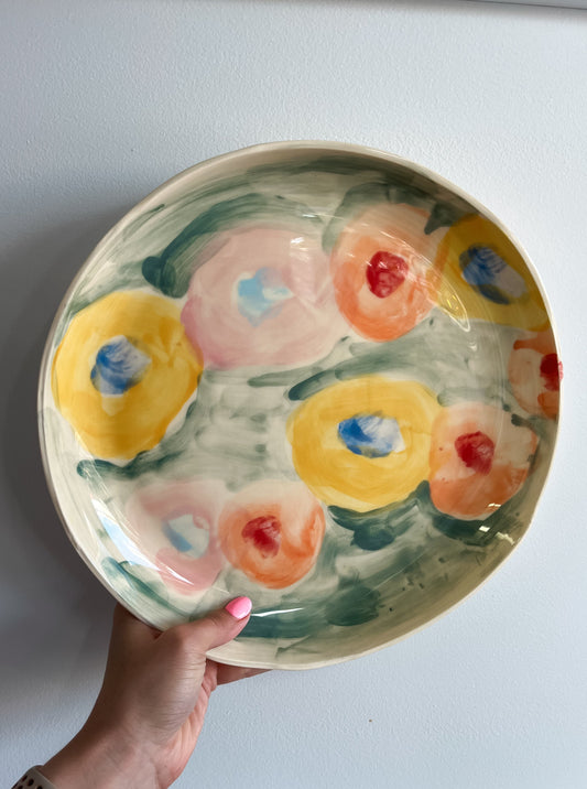 Round Platter Multicolour Floral