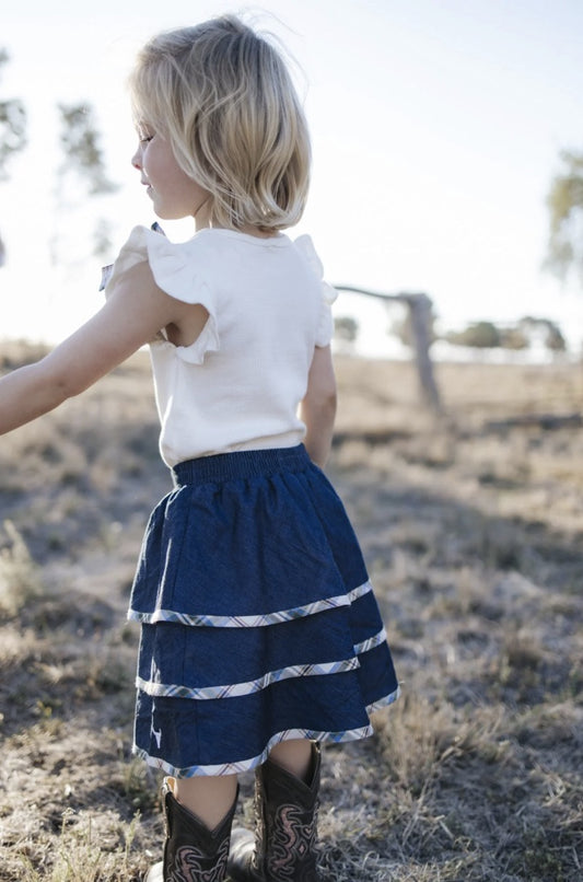 Chay Country Tiered Girls Skirt