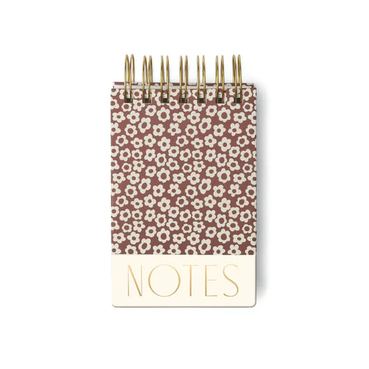 Mini Chunky Notepad Burgundry Groovy Floral