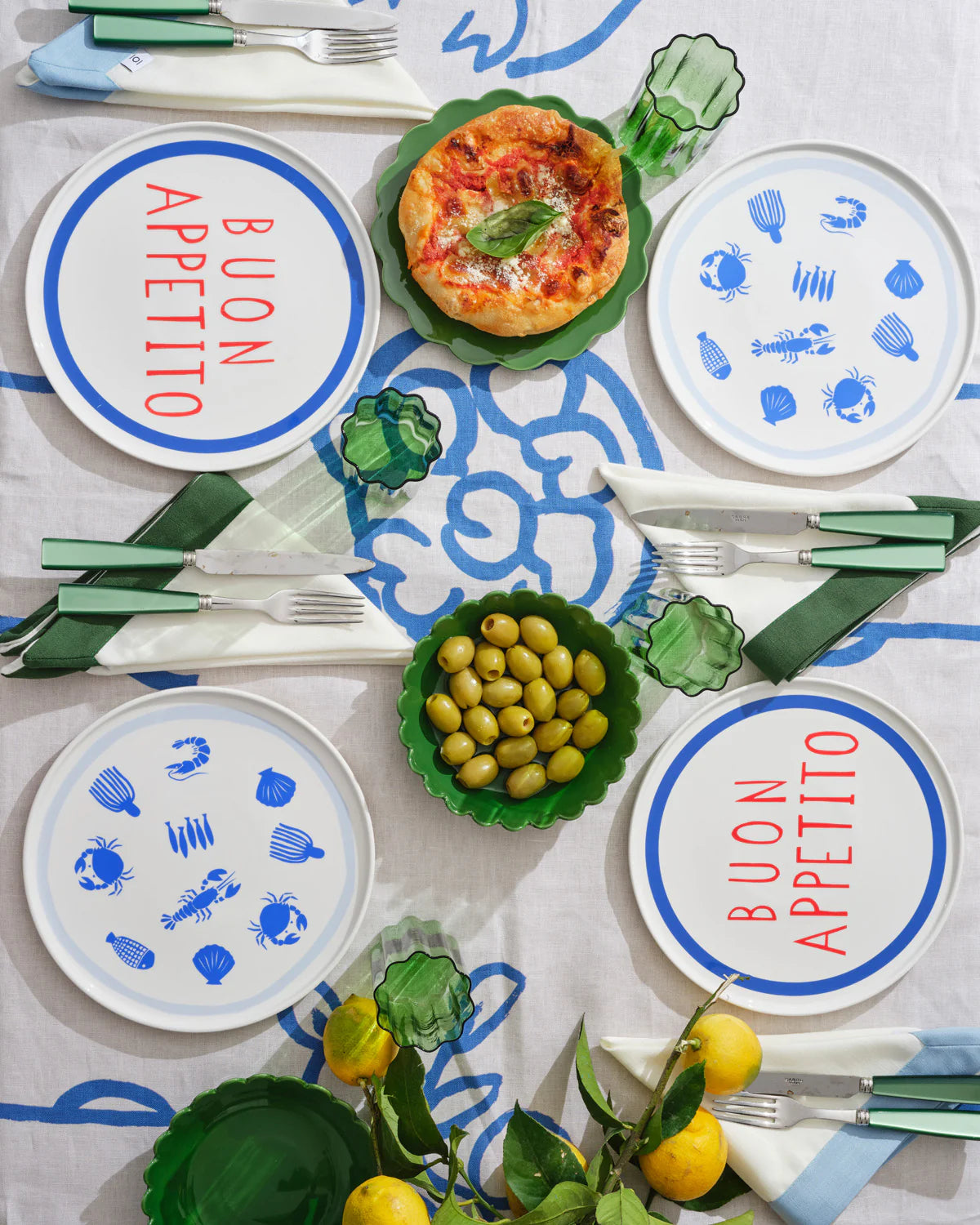 Lemon and Seafood Tablecloth