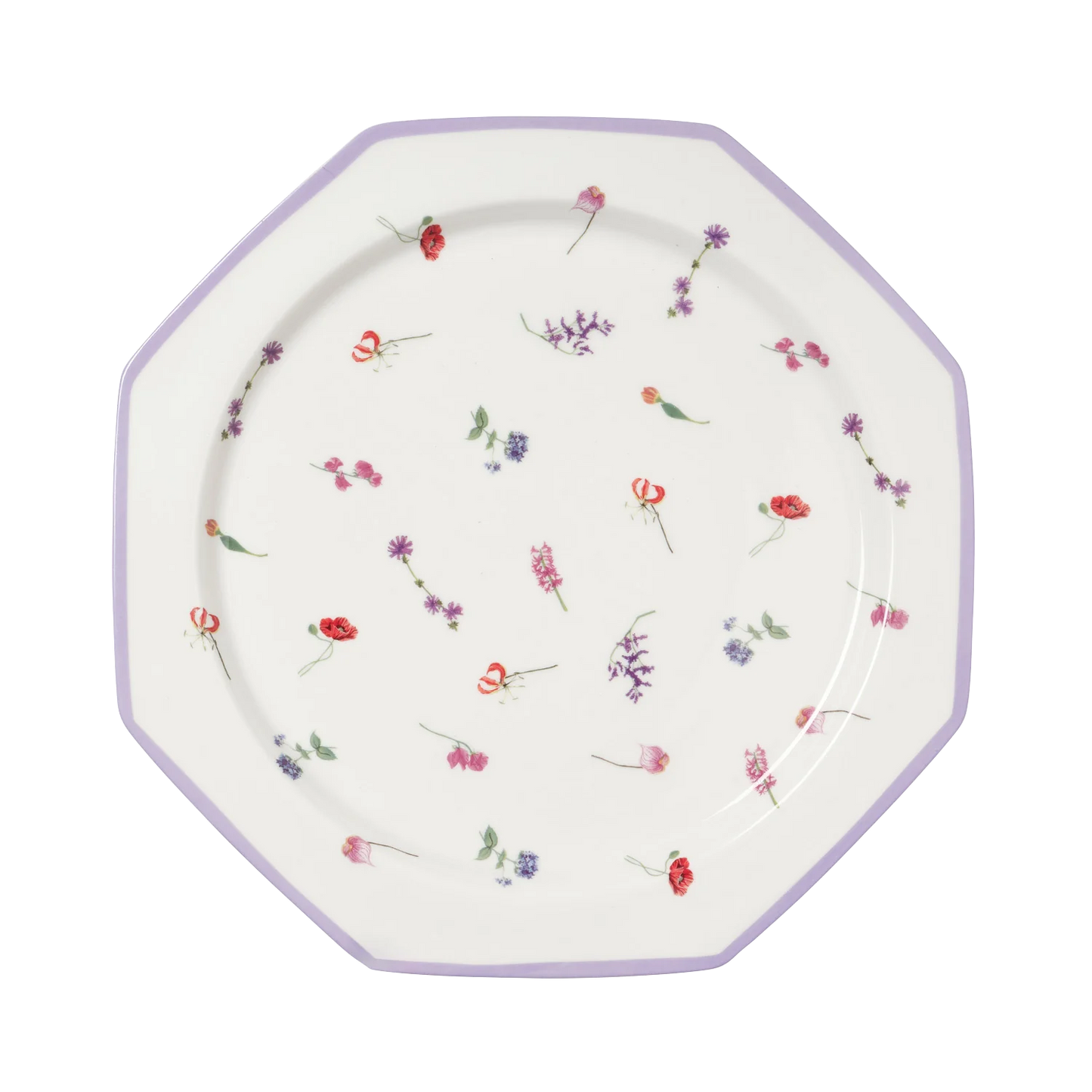 Floral Octagonal Plate Set