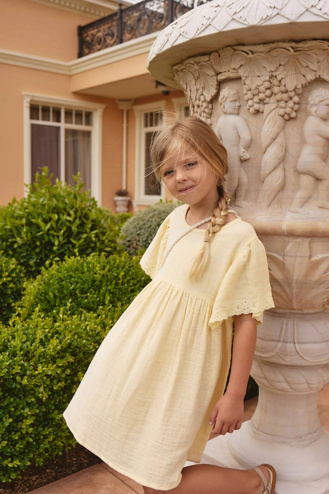 Organic Cotton Muslin Phillipa Dress Sunshine
