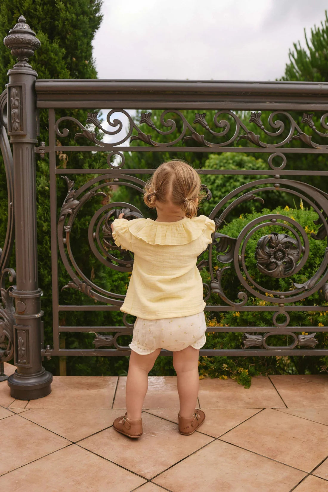 Organic Cotton Muslin Frill Bloomer Vintage Ditsy