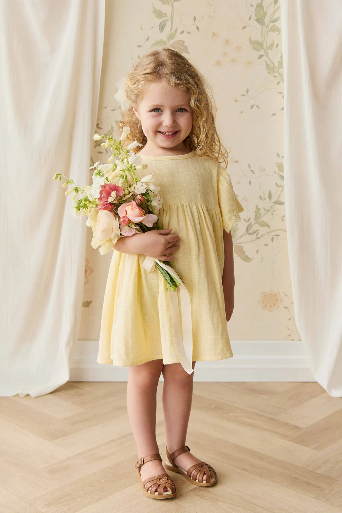 Organic Cotton Muslin Phillipa Dress Sunshine