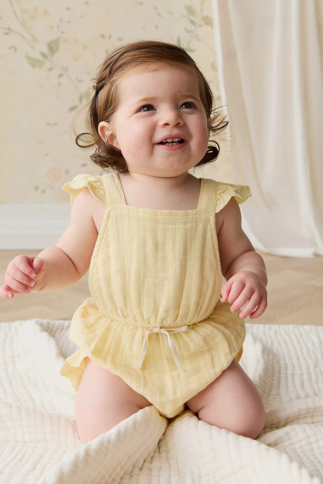 Organic Cotton Muslin Luciana Playsuit Sunshine