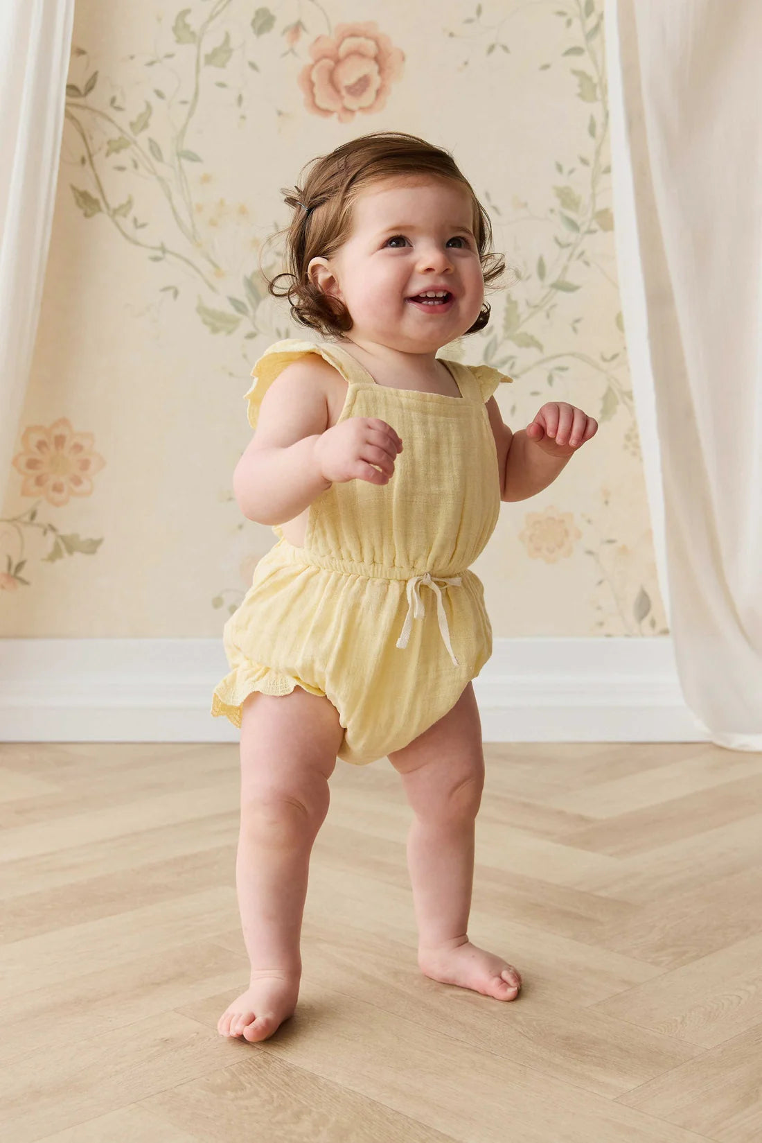 Organic Cotton Muslin Luciana Playsuit Sunshine