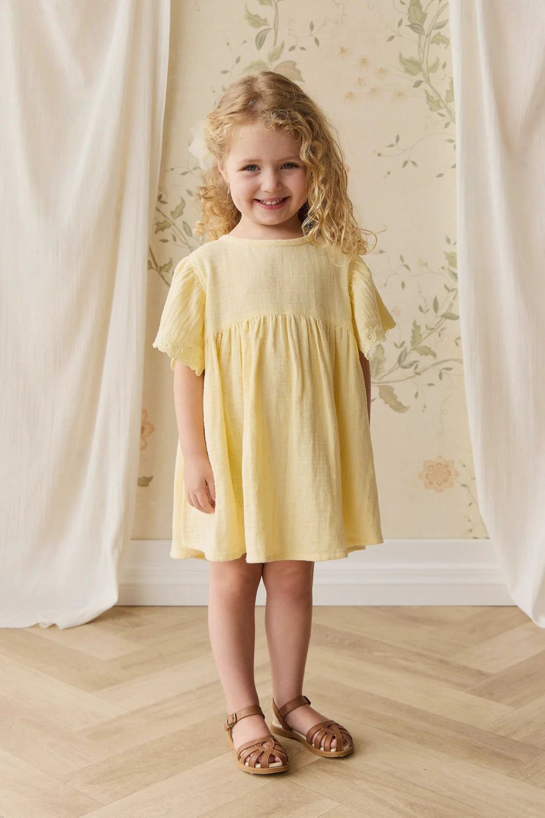 Organic Cotton Muslin Phillipa Dress Sunshine