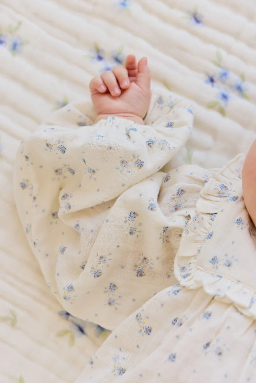 Organic Cotton Muslin Frances Playsuit Molly Blue