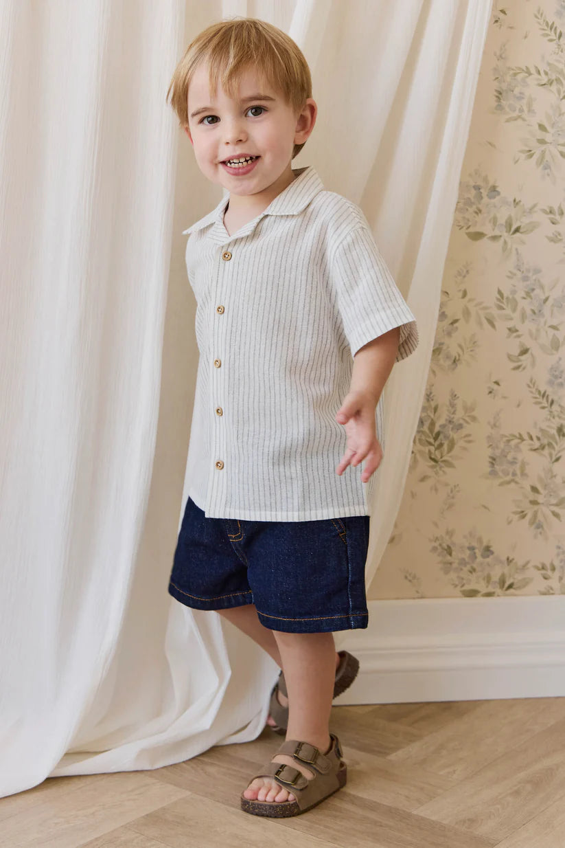 Reid Denim Short Mid Indigo Denim